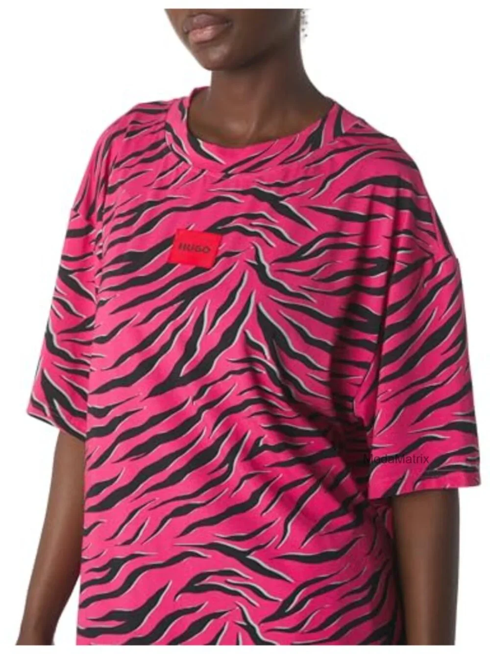 Cotton Pajama Set with Animal Print - Short Sleeve Pull On
